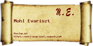 Mohl Evariszt névjegykártya